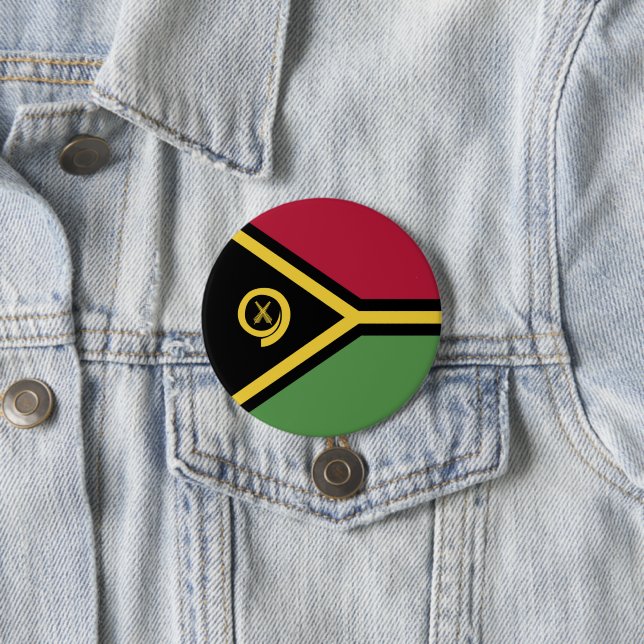 Vanuatu flag 3 inch round button (In Situ)