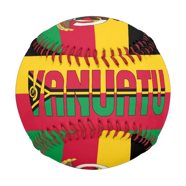 Vanuatu Flag and Coat of Arms Patriotic Baseball (Front)