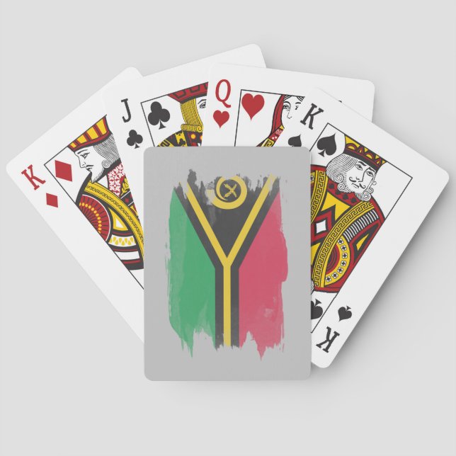 Vanuatu flag brush stroke, national flag playing cards (Back)