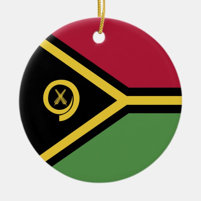 Vanuatu flag ceramic ornament (Front)