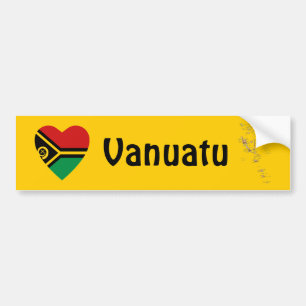 Vanuatu Flag Heart + Map Bumper Sticker