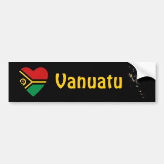 Vanuatu Flag Heart + Map Bumper Sticker