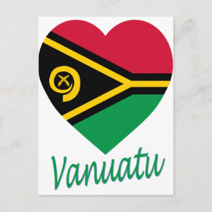 Vanuatu Flag Heart Postcard