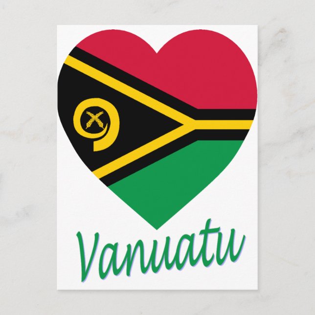 Vanuatu Flag Heart Postcard (Front)