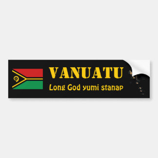 Vanuatu Flag + Map Bumper Sticker