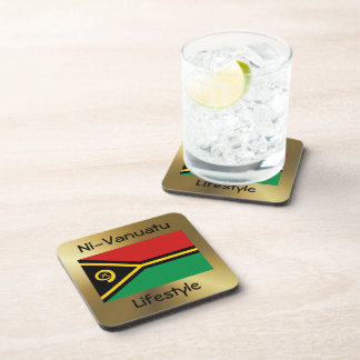 Vanuatu Flag+Text Coaster