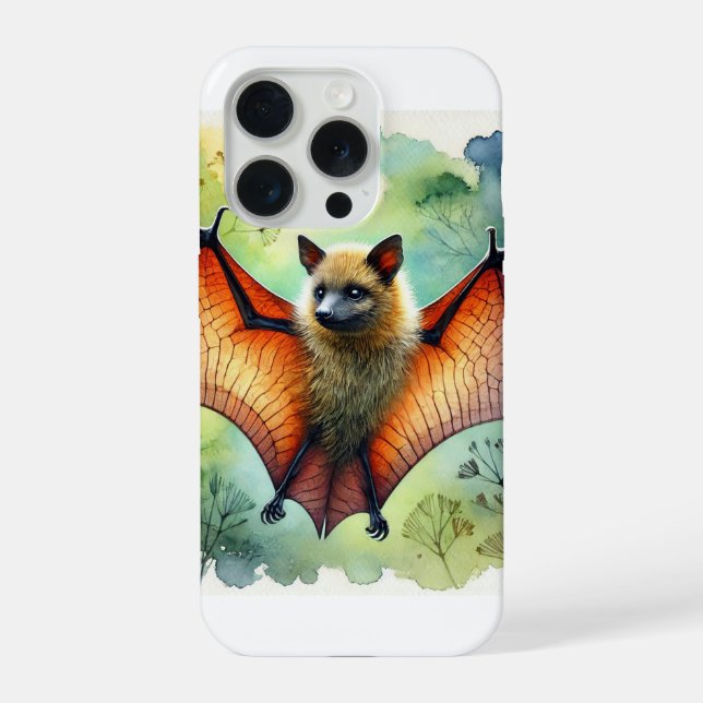 Vanuatu flying fox 170924AREF102 - Watercolor iPhone Case (Back)