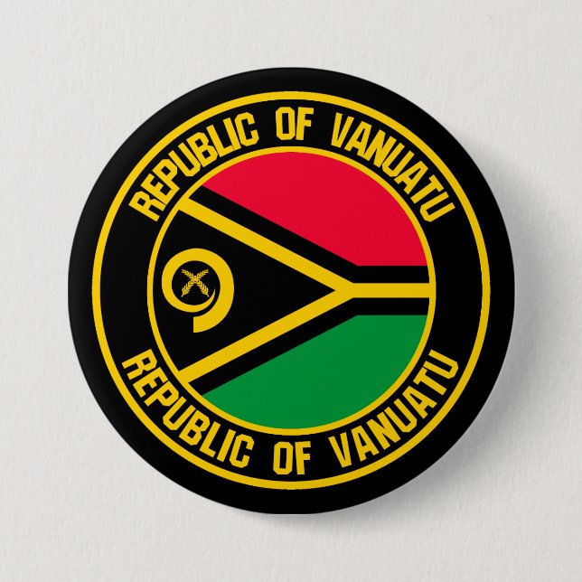 Vanuatu Round Emblem 3 Inch Round Button (Front)
