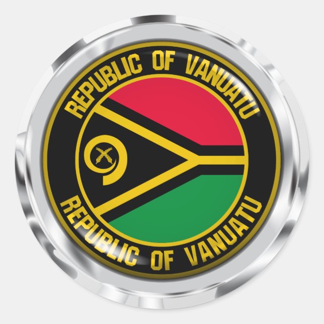 Vanuatu Round Emblem Classic Round Sticker (Front)