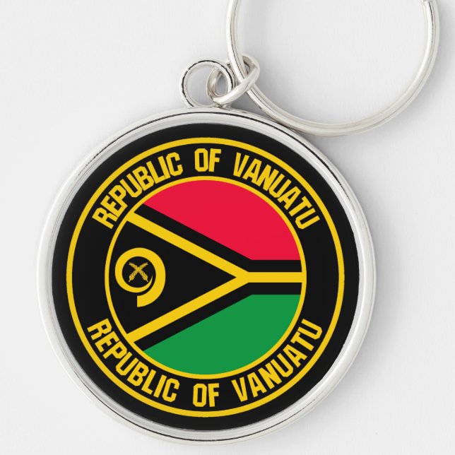 Vanuatu Round Emblem Keychain (Front)