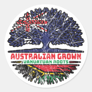 Vanuatu Vanuatuan Vanuan Australian Australia Tree Classic Round Sticker