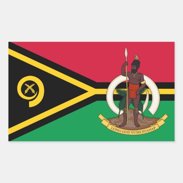Vanuatuan Flag & Coat of Arms, Flag of Vanuatu Sticker (Front)