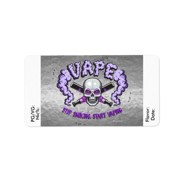 Vape | do-it-yourself Jus de Jus E Étiquette crâne (Devant)