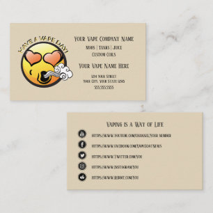 VAPE    Happy Vaping Business with Social Media Business Card