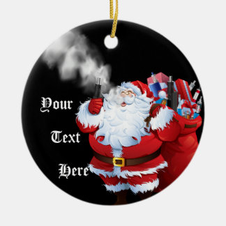 VAPE | Merry Vaping 2 Christmas Santa Claus Ceramic Ornament