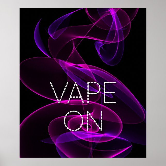 Vape On Dark Pink Smoke  Poster Print (Front)