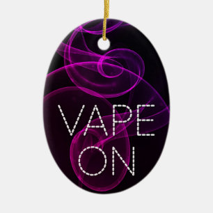 Vape On Pink Purple Grunge Smoke Ceramic Ornament