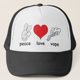 Vape Peace Love Vape by the VapeGoat Trucker Hat