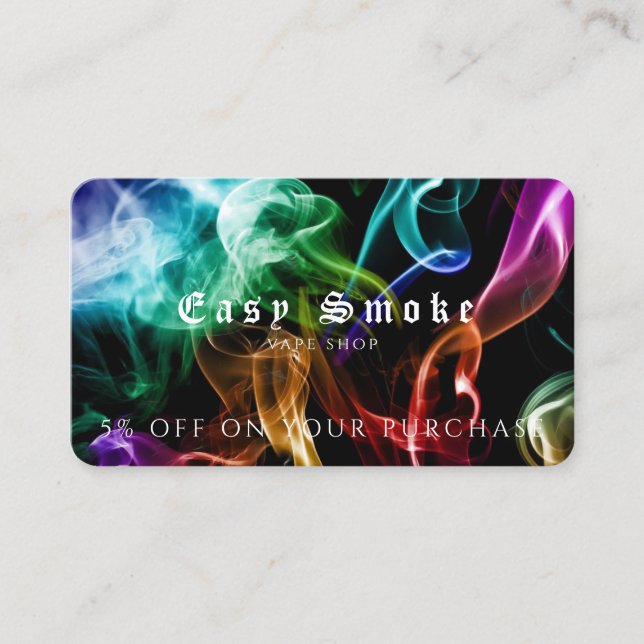 Vape Shop Business Discount Card (Front)