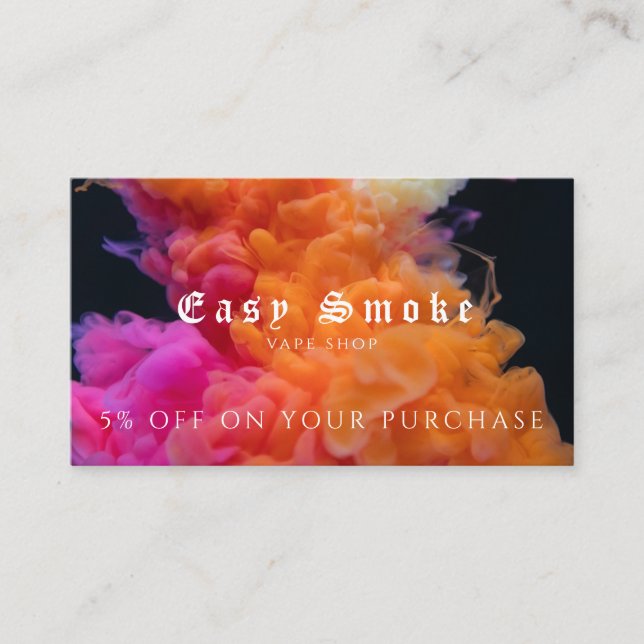 Vape Shop Business Discount Card (Front)