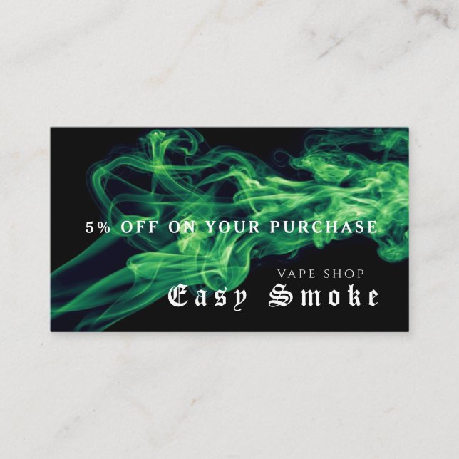 Vape Shop Business Discount Card (Front)