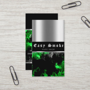Vape Shop Colourful Green Smoke Business Card