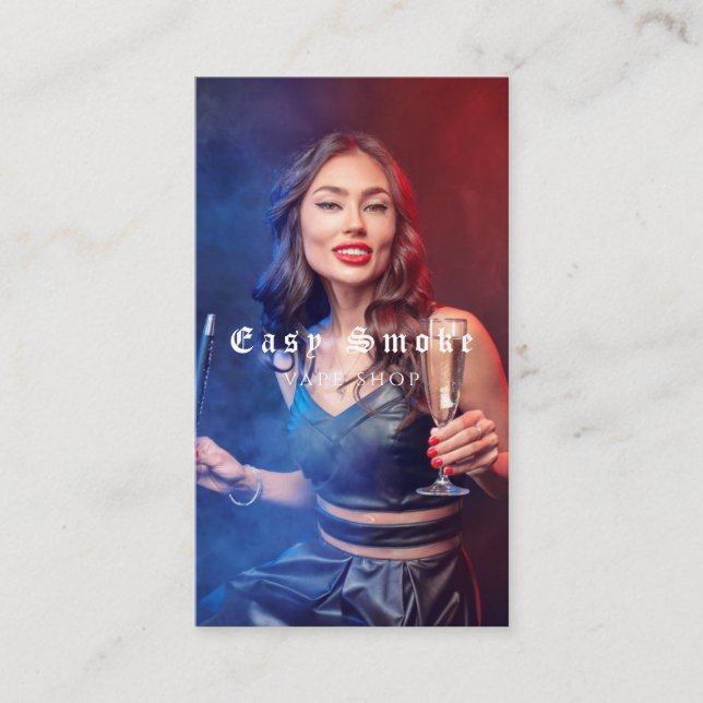 Vape Shop Fumer Carte de visite noir (Devant)