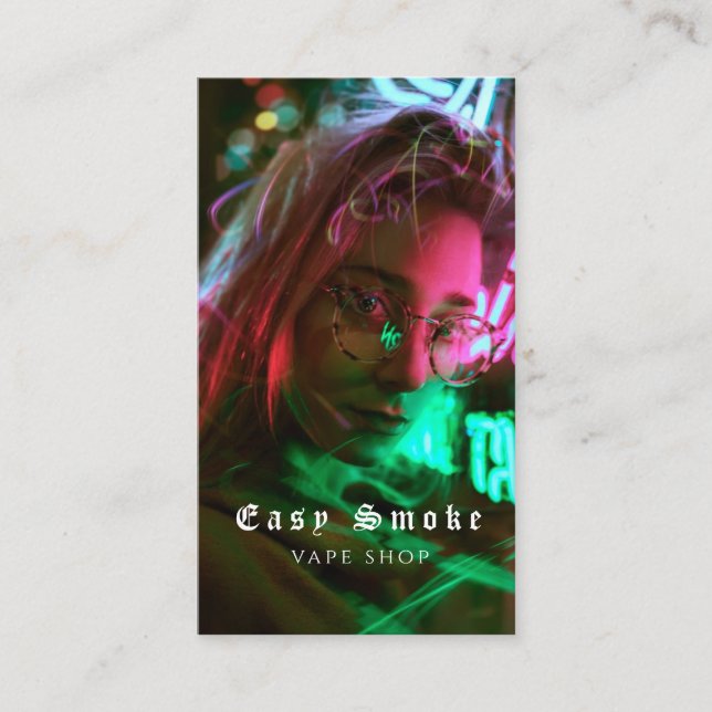 Vape Shop Fumer Carte de visite noir (Devant)