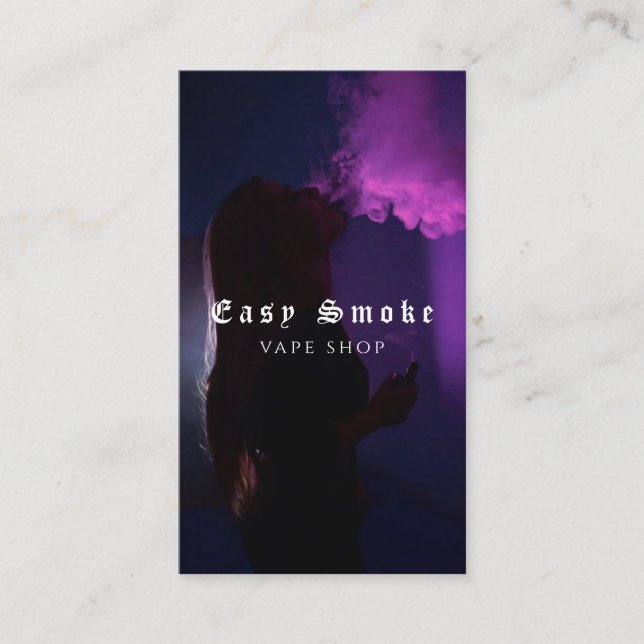 Vape Shop Fumer Carte de visite noir (Devant)