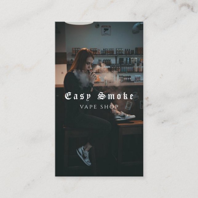Vape Shop Fumer Carte de visite noir (Devant)