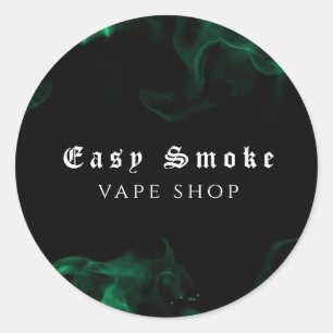Vape Shop Green Business Classic Round Sticker