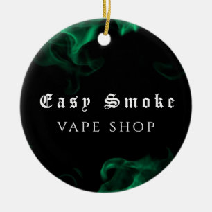 Vape Shop Green  Ceramic Ornament