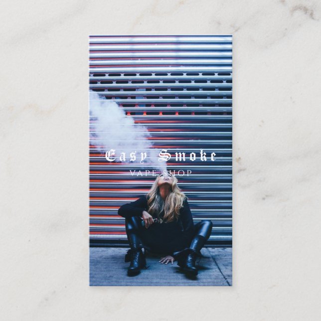 Vape Shop Smoke Black Business Card (Front)
