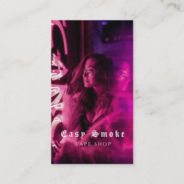 Vape Shop Smoke Black Business Card (Front)
