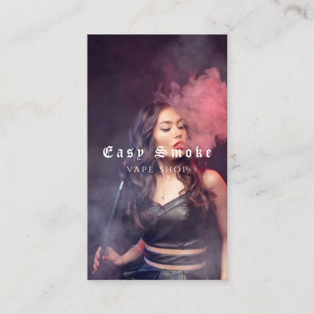 Vape Shop Smoke Black Business Card (Front)