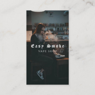 Vape Shop Smoke Black Business Card