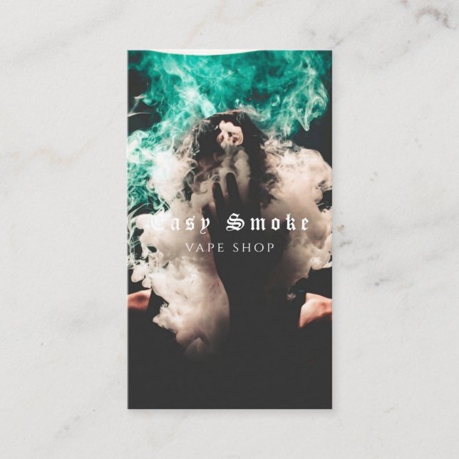 Vape Shop Smoke Black Business Card (Front)