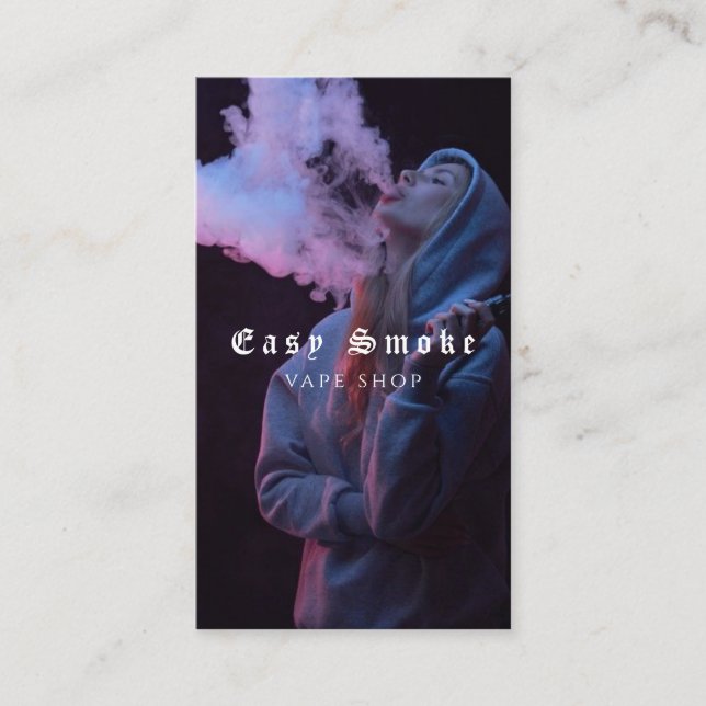Vape Shop Smoke Black Business Card (Front)