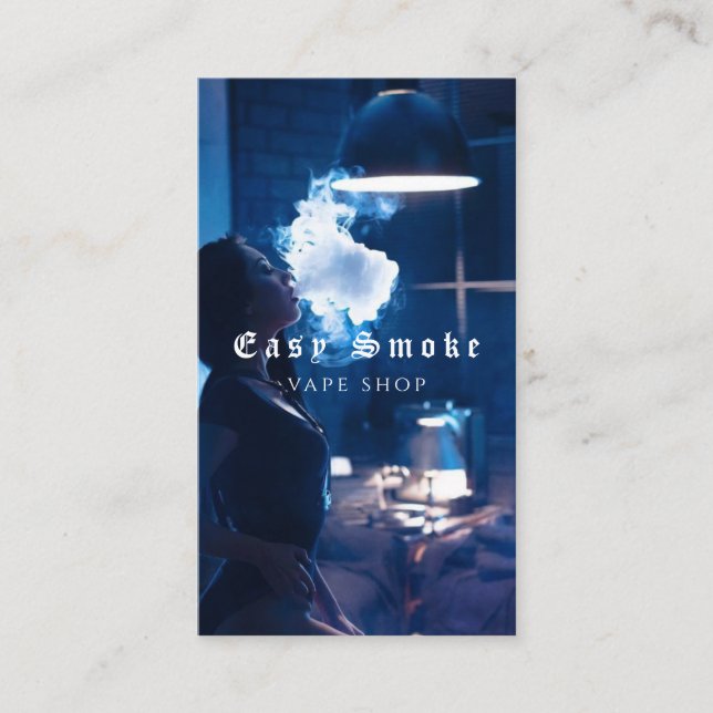 Vape Shop Smoke Black Business Card (Front)