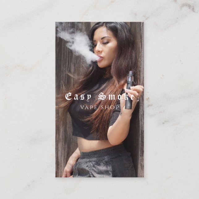 Vape Shop Smoke Black Business Card (Front)