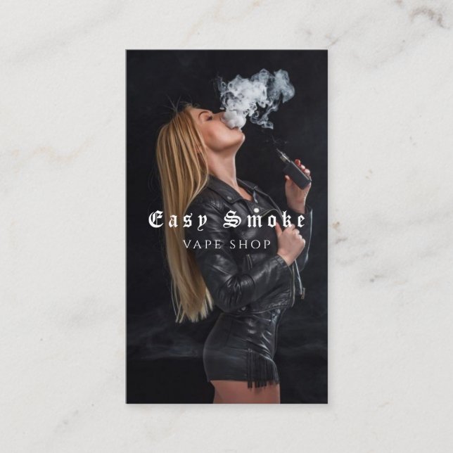 Vape Shop Smoke Black Business Card (Front)