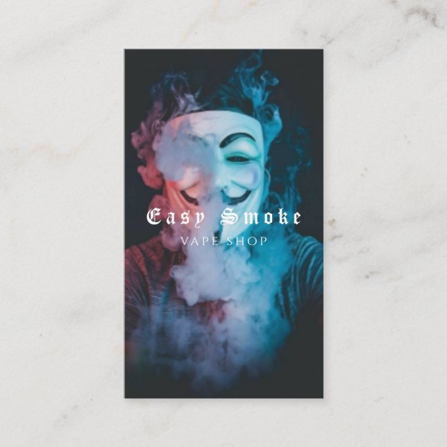Vape Shop Smoke Black Business Card (Front)
