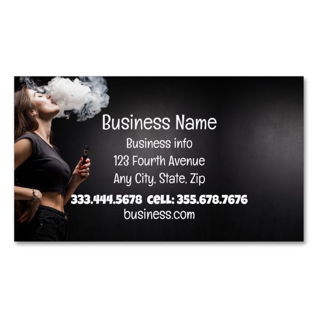 Vape Smoke Shop Store Electronic Cigarette  Magnetic Business Card (Front)