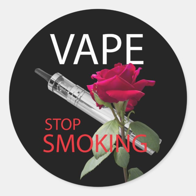 Vape. Stop smoking Classic Round Sticker (Front)