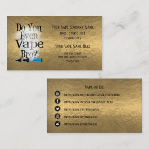 VAPE    Vape Bro Bronze  Business Social Media Business Card