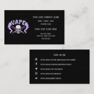 VAPE    Vape Skull Purple  Business Social Media Card