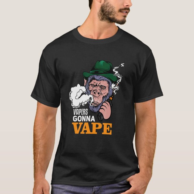 Vapers Gonna Vape Gorilla Monkey Holding a MOD T-Shirt (Front)