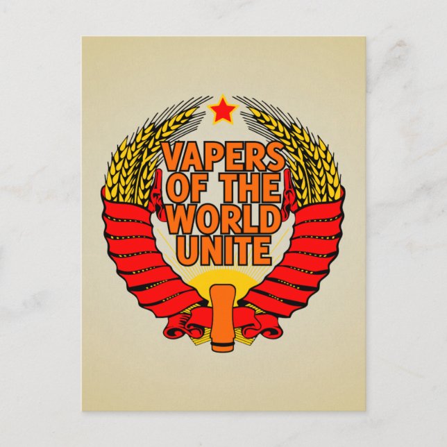 Vapers of the World Unite Postcard (Front)