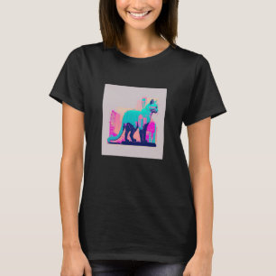 Vaperwave Aesthetic Glitch Cat Retrowave Synthwave T-Shirt