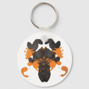 Vapid Orange Inkblot Design Keychain